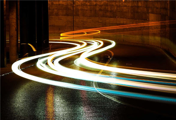 headlight traces in a tunnel