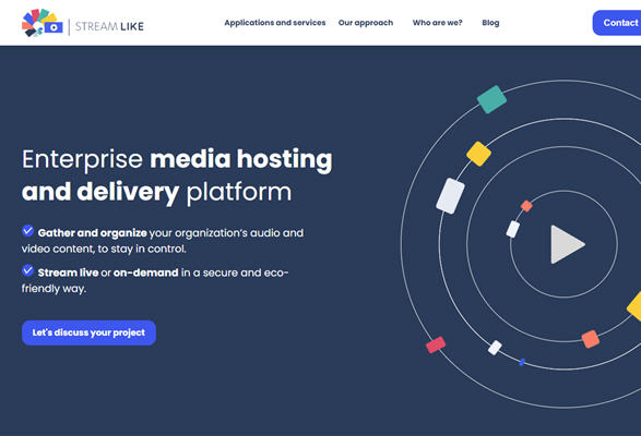 Streamlike website homepage capture